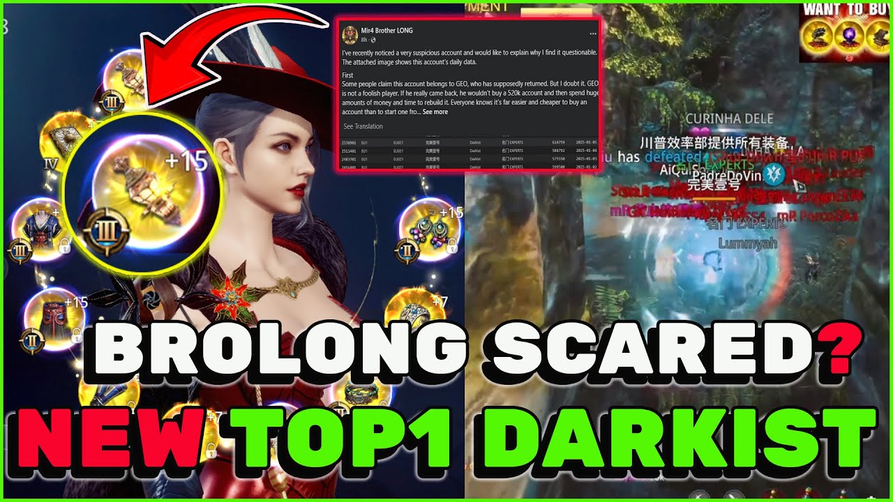 NEW TOP1 DARKIST REVEAL NEW FORGE WEAPON III BROLONG SCARED? EU21 SP WAR | FF/DTM VS HOF/SD | MIR4
