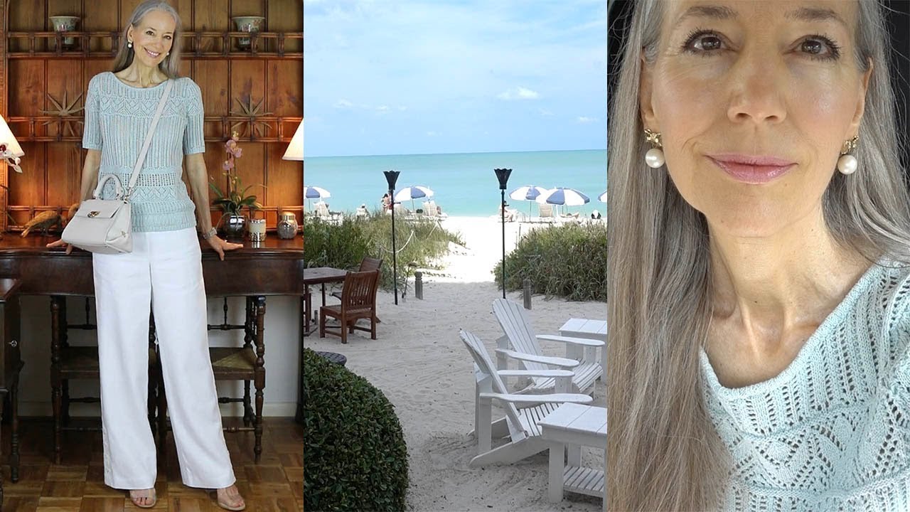 Vlog: Ferragamo Sofia Bag, Linen Pants & Sweater; Lunch LaPlaya Beach Resort Naples / Elegant Style
