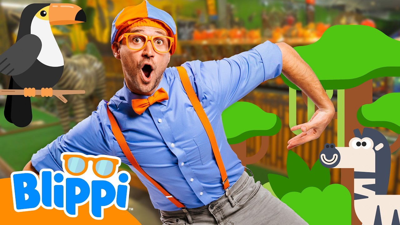 Blippi Explores Jungle Animals | Animals for Kids | Animal Cartoons | Learn about Animals