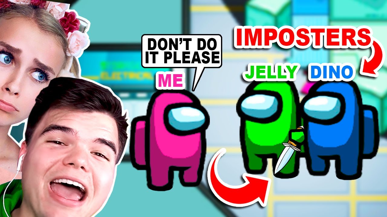 Playing AMONG US With Jelly And Dino! (Roblox)