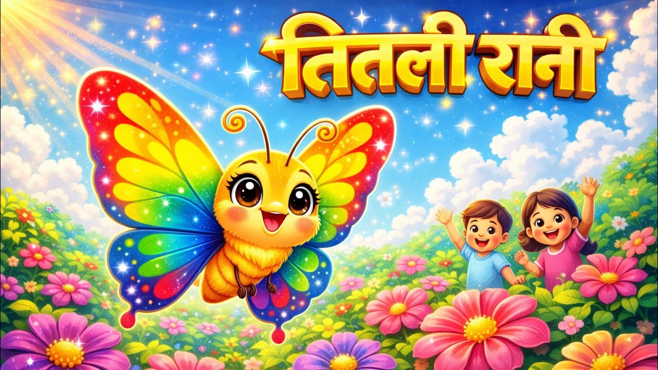 🦋 तितली रानी | Titli Rani Hindi Nursery Rhyme  Bachon Ki Kavita | Animated Hindi Poem For Kids #song