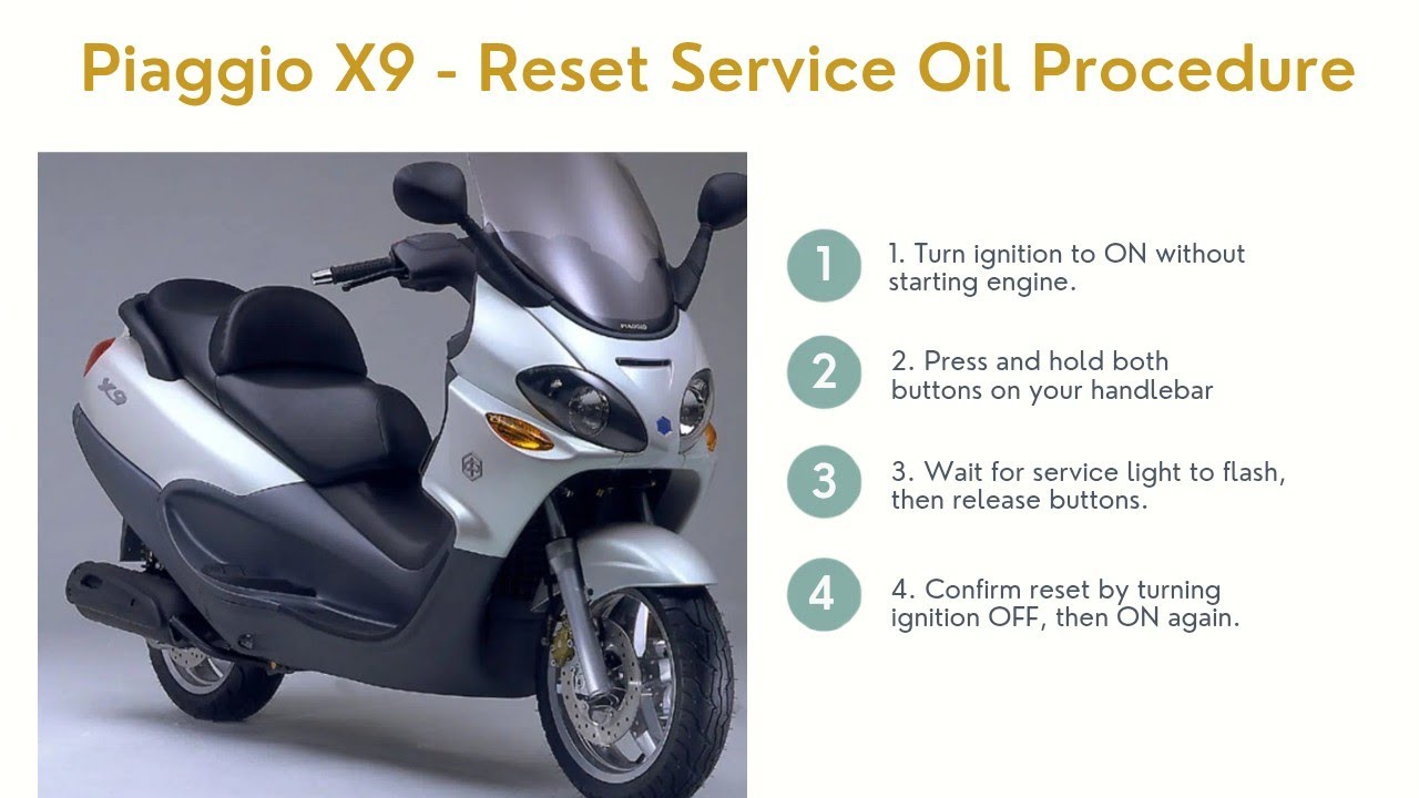 resert spia olio piaggio x9 (reset service oil)