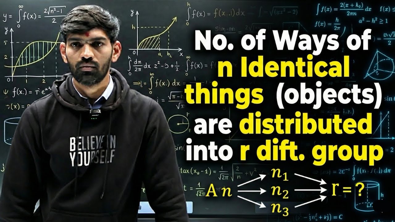 No. of ways of n identical objects are distributed into r different group 