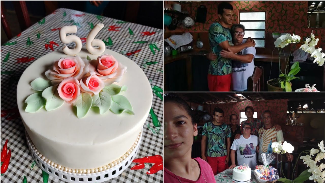 fazendo um bolo de  aniversário para minha mãe /comemoração em família
