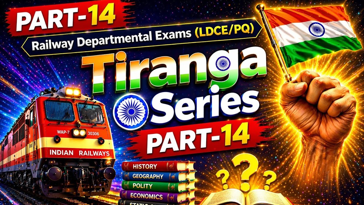 Tiranga Series !! PART - 14 !! Amazing !! Railway Departmental Exam(LDCE/PQ) !! By R.V.SIr