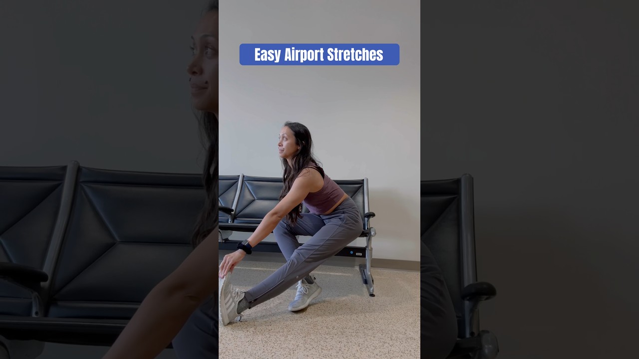 Easy Airport Stretches! #pilates #stretches #airport #travel #hawaii #honolulu #waikiki #oahu #HNL