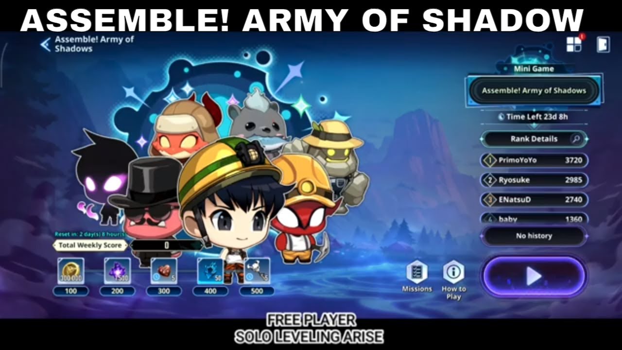 EVENT ASSEMBLE ARMY OF SHADOW ► SOLO LEVELING : ARISE