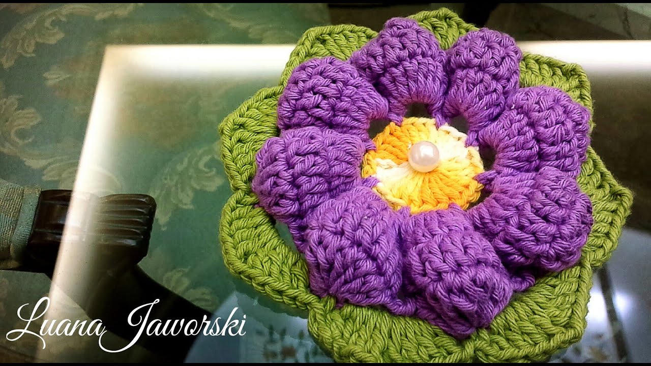 FLOR DE CROCHÊ CICLAME - TUTORIAL (LUANA JAWORSKI)