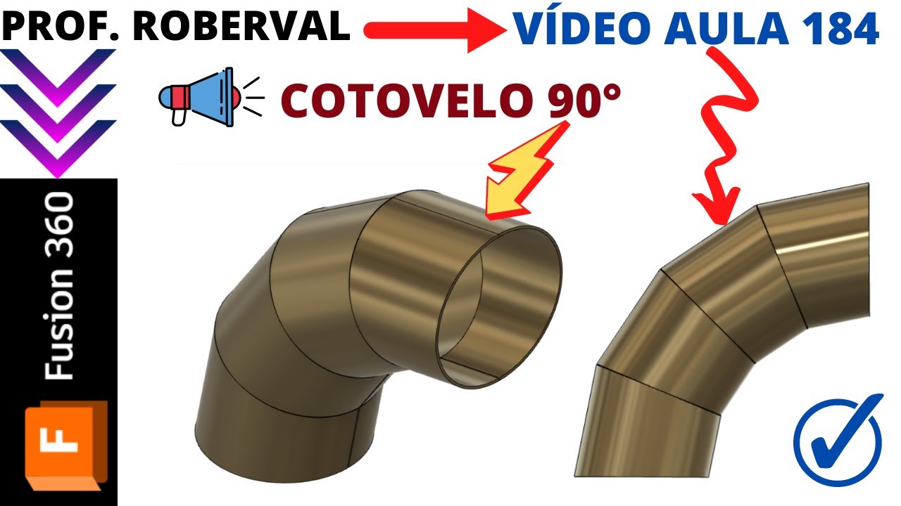 Aula 184 - Modelamento do Cotovelo 90° aplicando Sheet Metal no Fusion 360