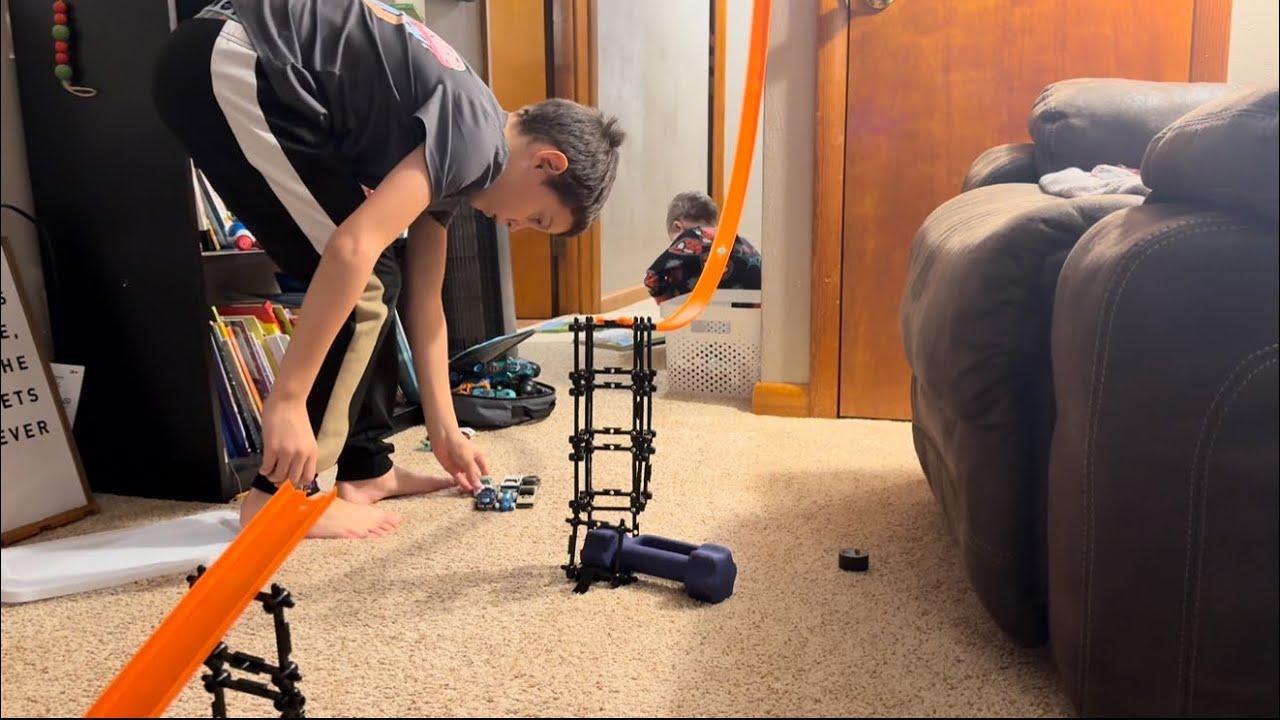 Hot wheels and track Jack fun 