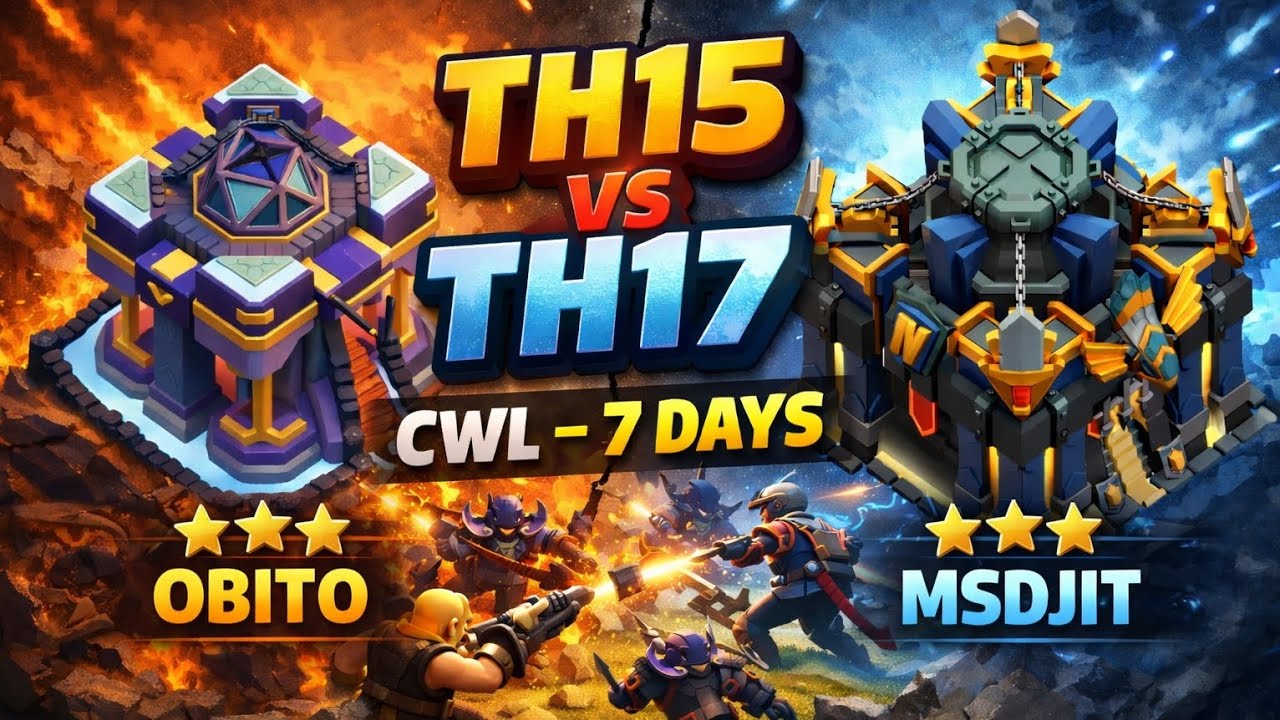 TH15 vs TH17 in CWL | 7 Days, 7 Attacks! Who Performs Better?