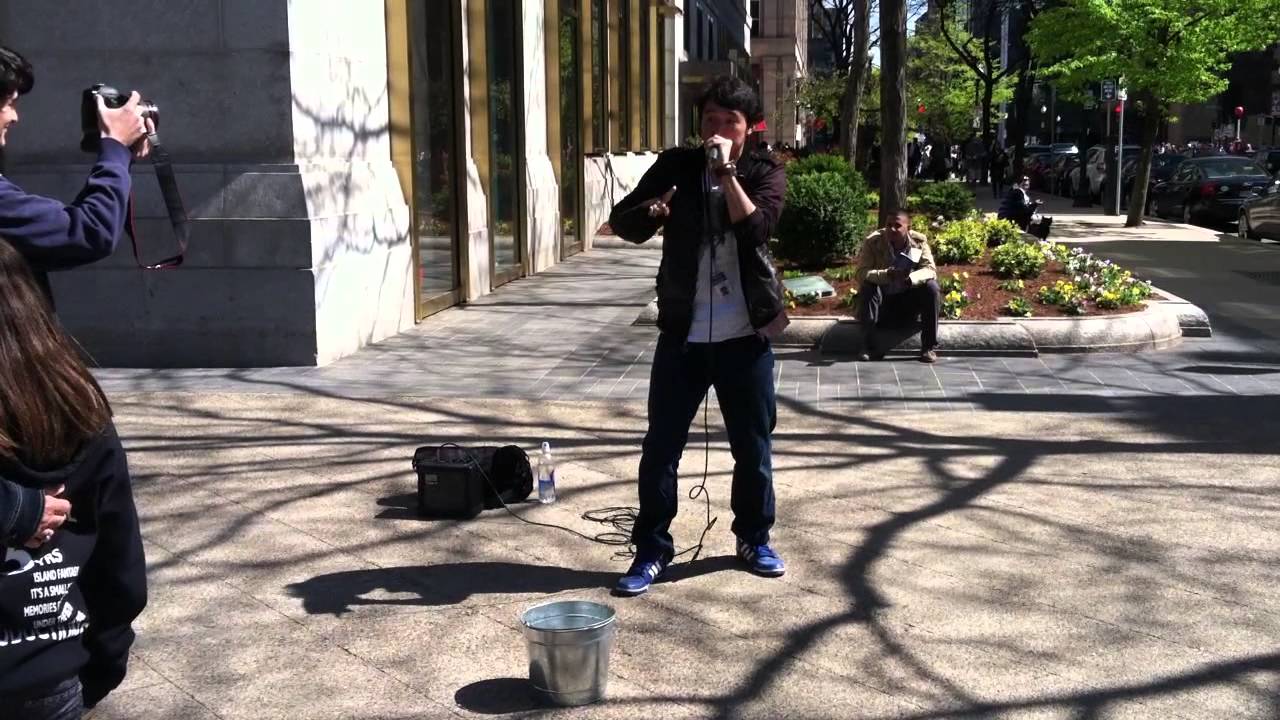 Gene Shinozaki beatboxing on Newbury Street, Boston MA