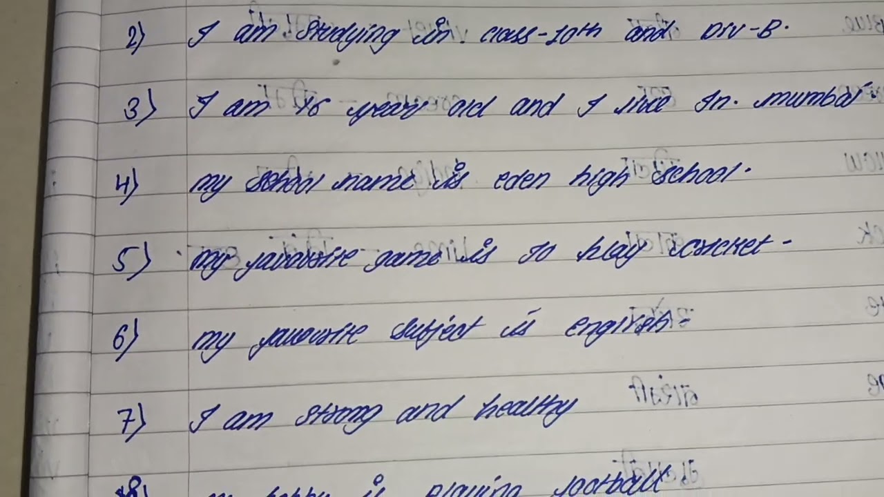 10 Lines On Myself || About Myself Essay || Short Essay On My Self In English Essay Writing-10 line.