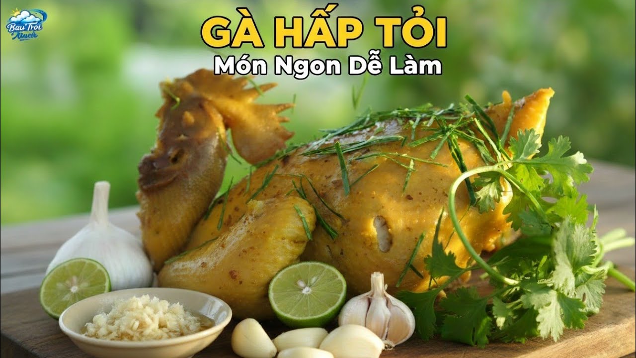 Gà tre hấp tỏi bằng bếp củi | Mở nắp là thơm cả vườn”