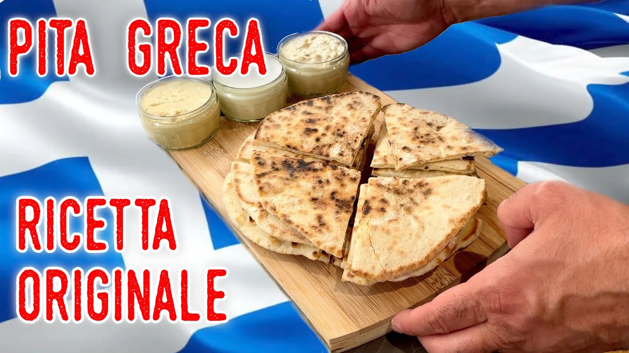 Pita greca - ricetta originale - da accompagnare con hummus, tzatziki, souvlaki, gyros e tanto altro
