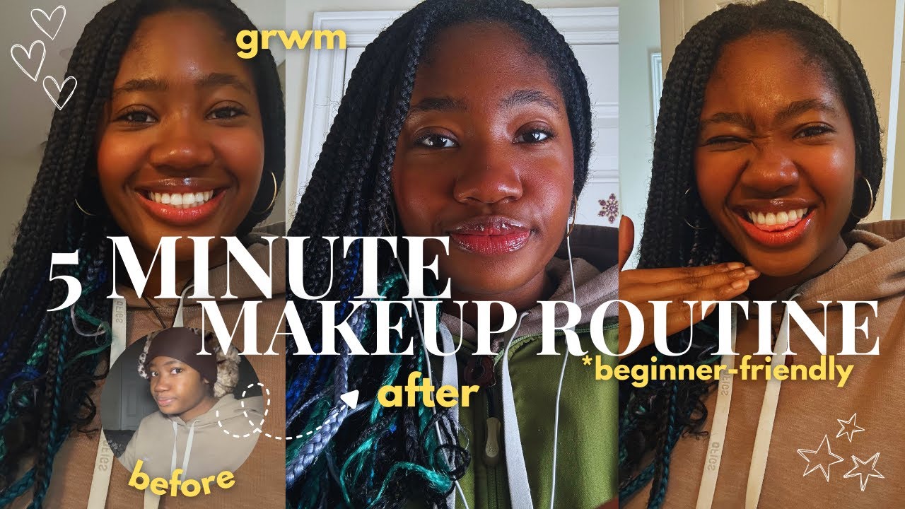 CLEAN GIRL MAKEUP TUTORIAL 🎀 beginner friendly, no foundation, everyday look, black girl friendly