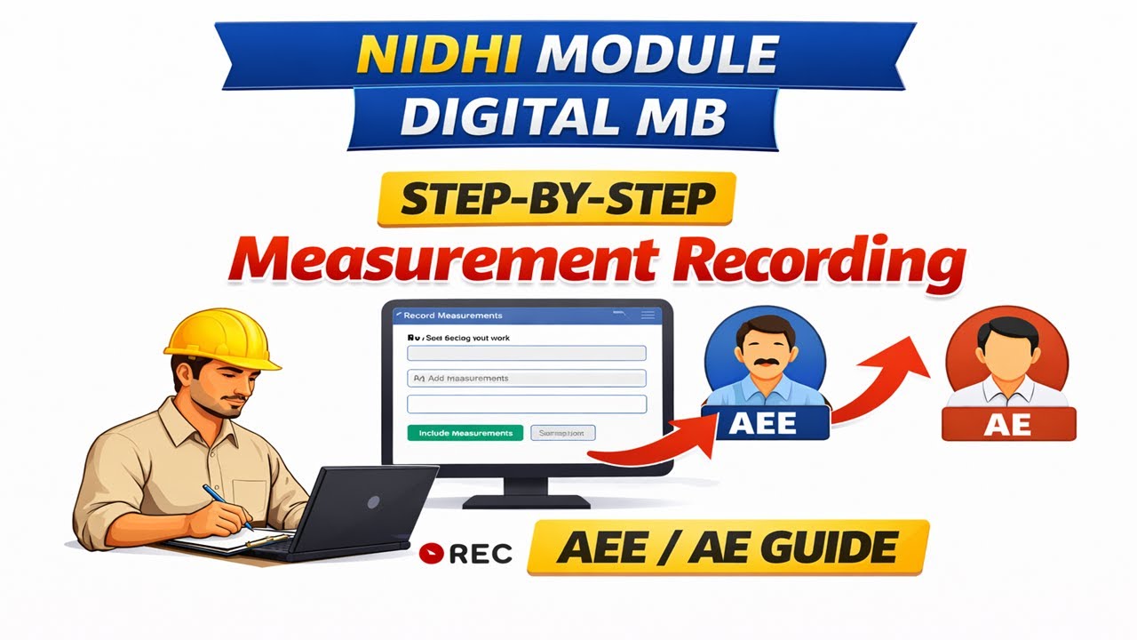 NIDHI works  Module Digital MB: Step-by-Step Detailed Measurement Recording by AEE/AE #nidhi #cfms