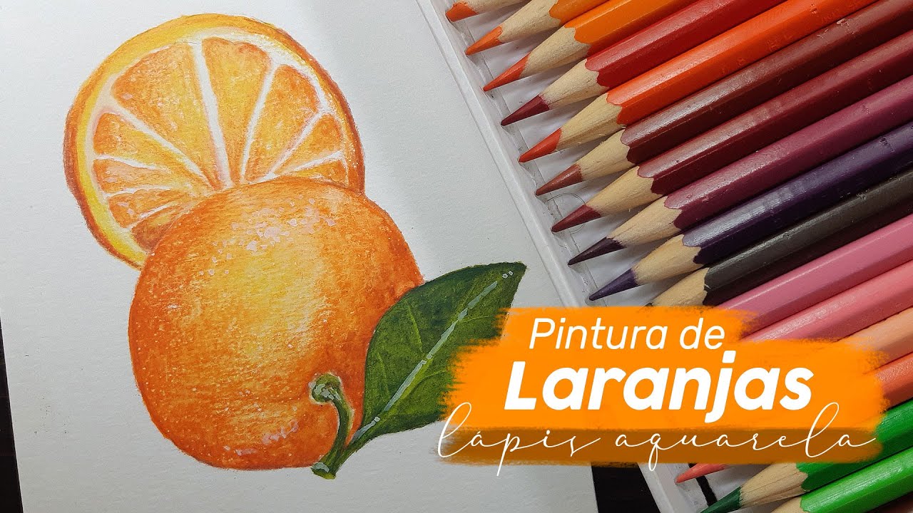 Pintura LARANJAS com lápis de cor AQUARELA Faber Castell I Márcio Graff