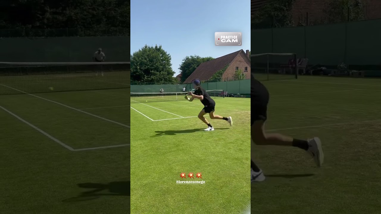 Jannik Sinner and Lorenzo Sonego training in Halle 14.06.2025 💙🦊🌱🇩🇪
