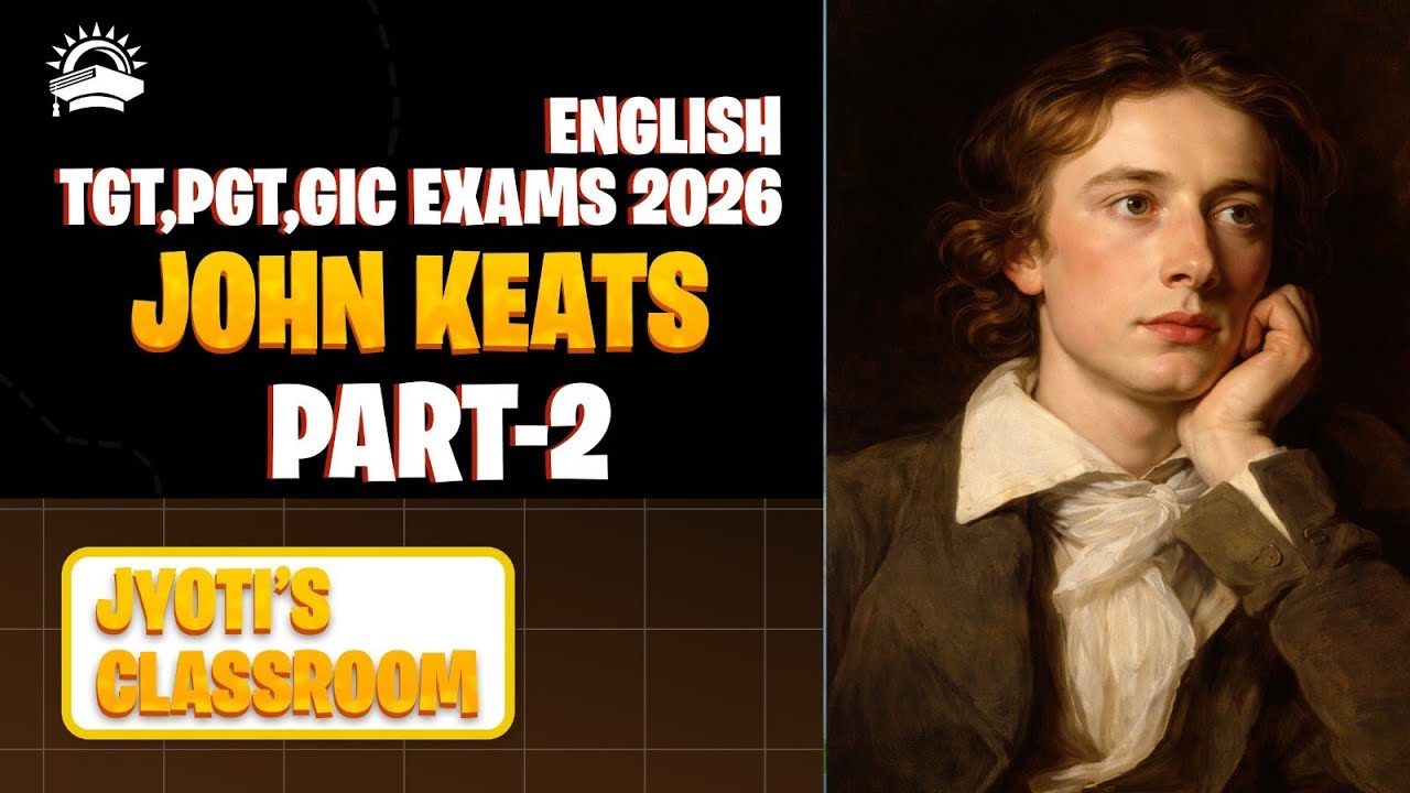 John Keats || Part 2 || MCQS ||Youth Competition Time ||#tgtpgtexam #giclecturerenglish #pyqs 