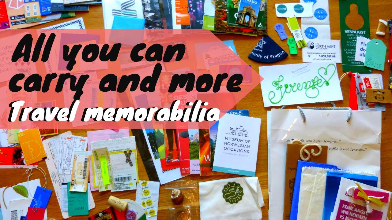 What travel memorabilia can you collect? I show you all you can carry and more for your scrapbooks