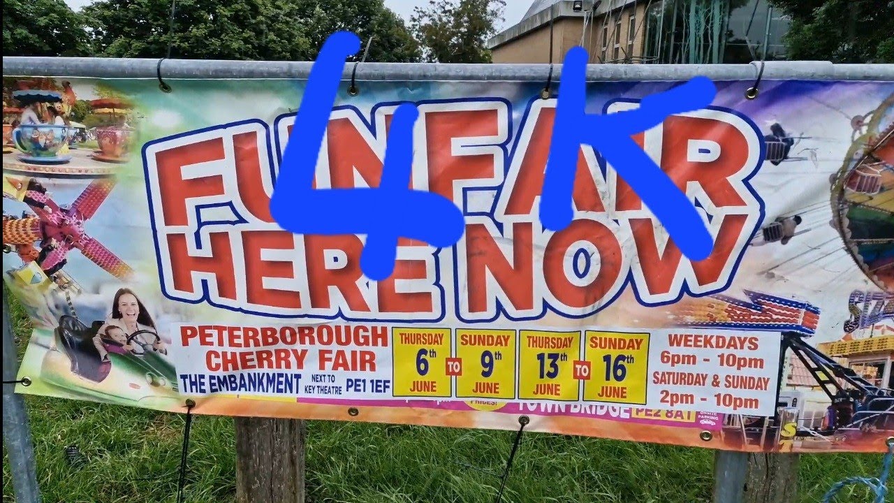 '4K' Peterborough Fun Fair Thursday New Rides - June 2024