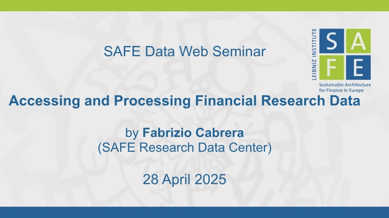 SAFE Data Seminar 