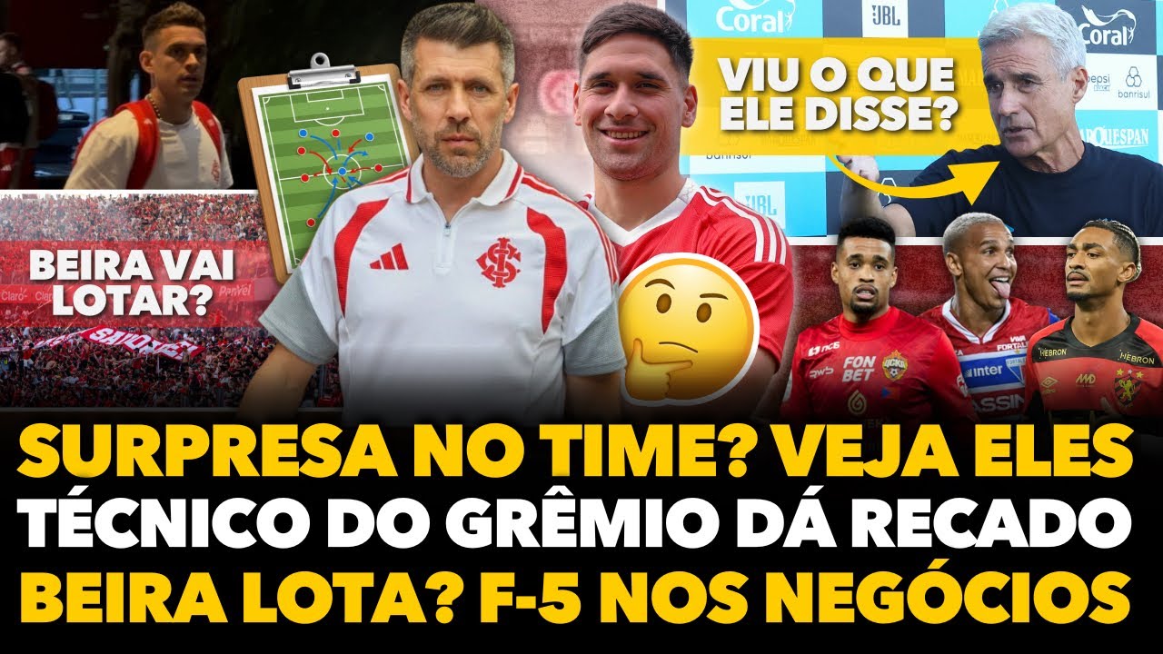 🔴🚨⚠️ INTER CHEGA NO HOTEL PRO GRENAL COM NOVIDADES! SURPRESA NO TIME? | TÉCNICO DO GRÊMIO DEU RECADO