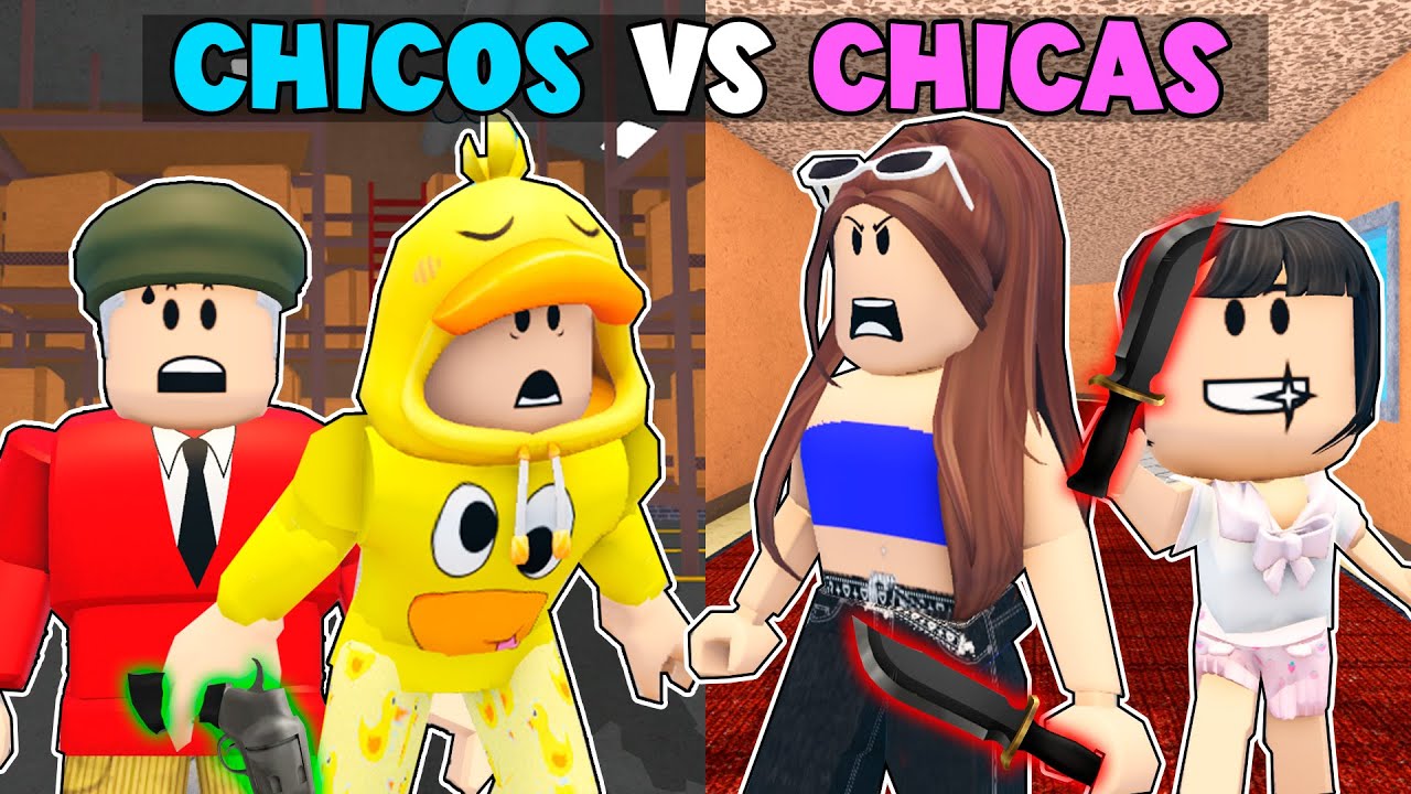 CHICOS vs CHICAS EN MURDER MYSTERY ROBLOX!