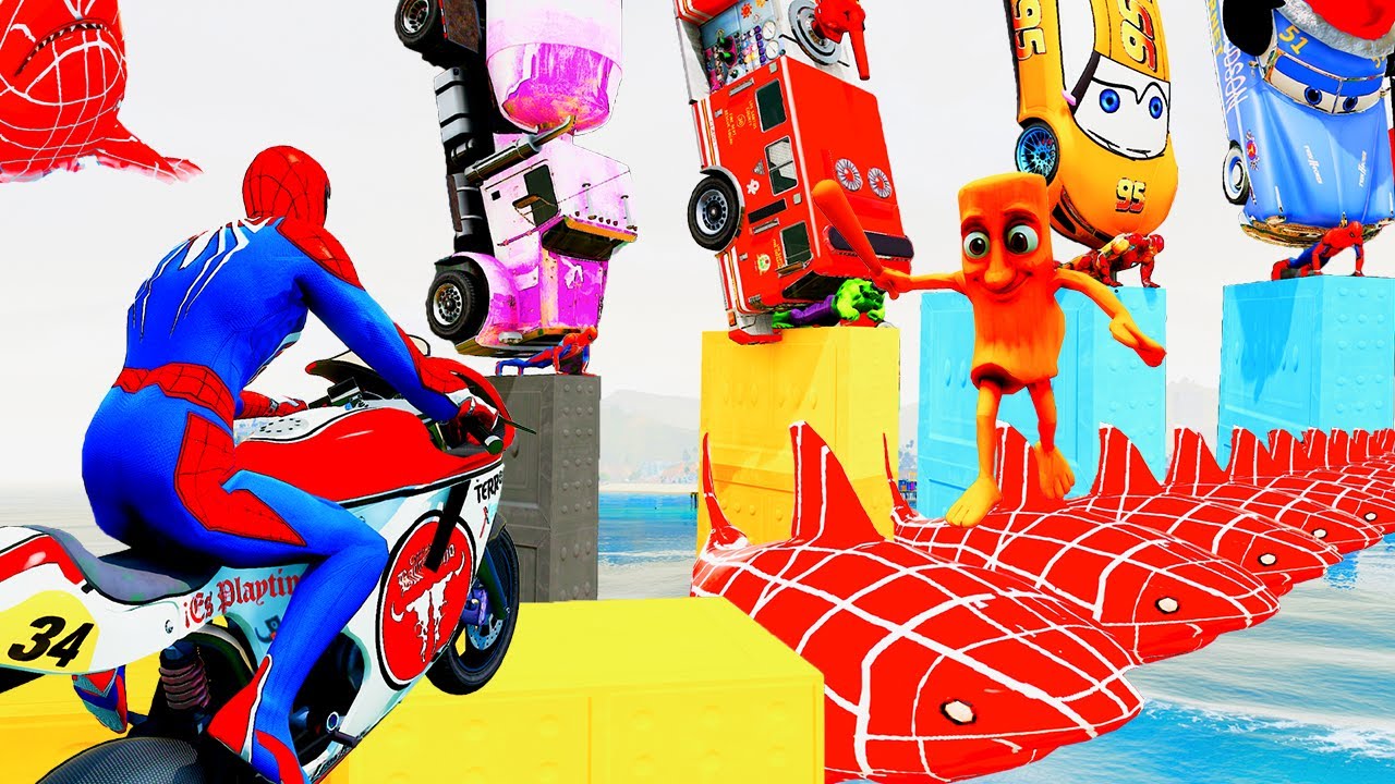 Spider-man Chạy Xe Ô Tô Cảnh Sát Cùng Siêu Nhân Nhện! GTA Superheroes Rescue Batman VS Venom funny