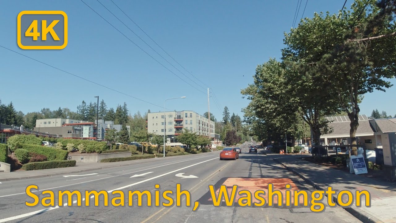 Driving in Downtown Sammamish, Washington - 4K60fps