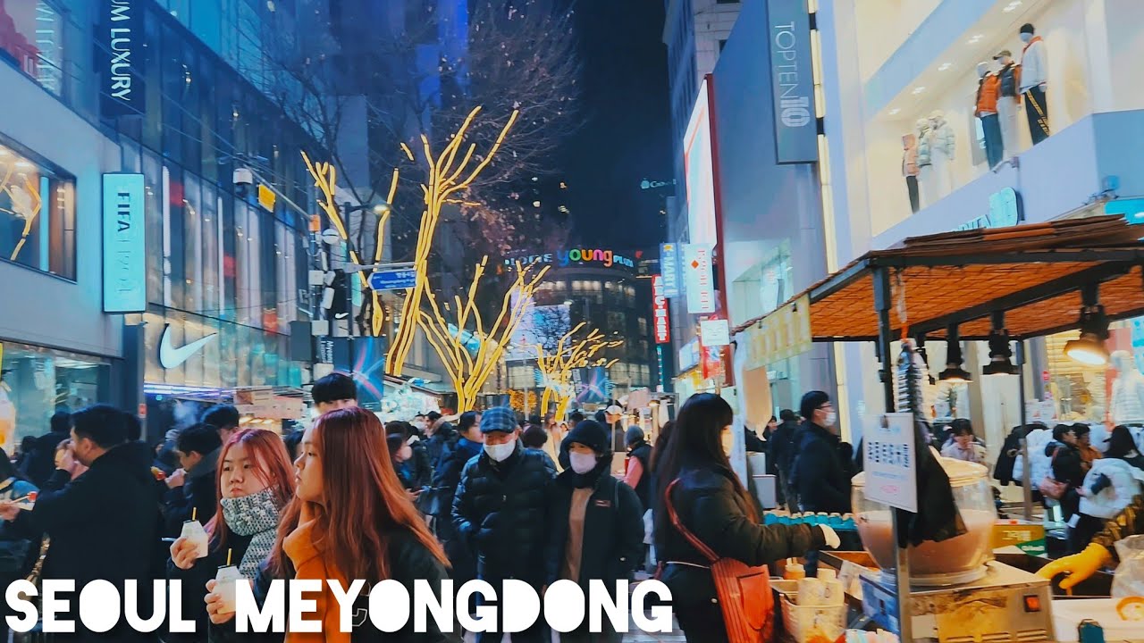 Seoul Meyongdong Winter Walk and Street Food Adventure! 🍜❄️| 4k FHD Walking Tour