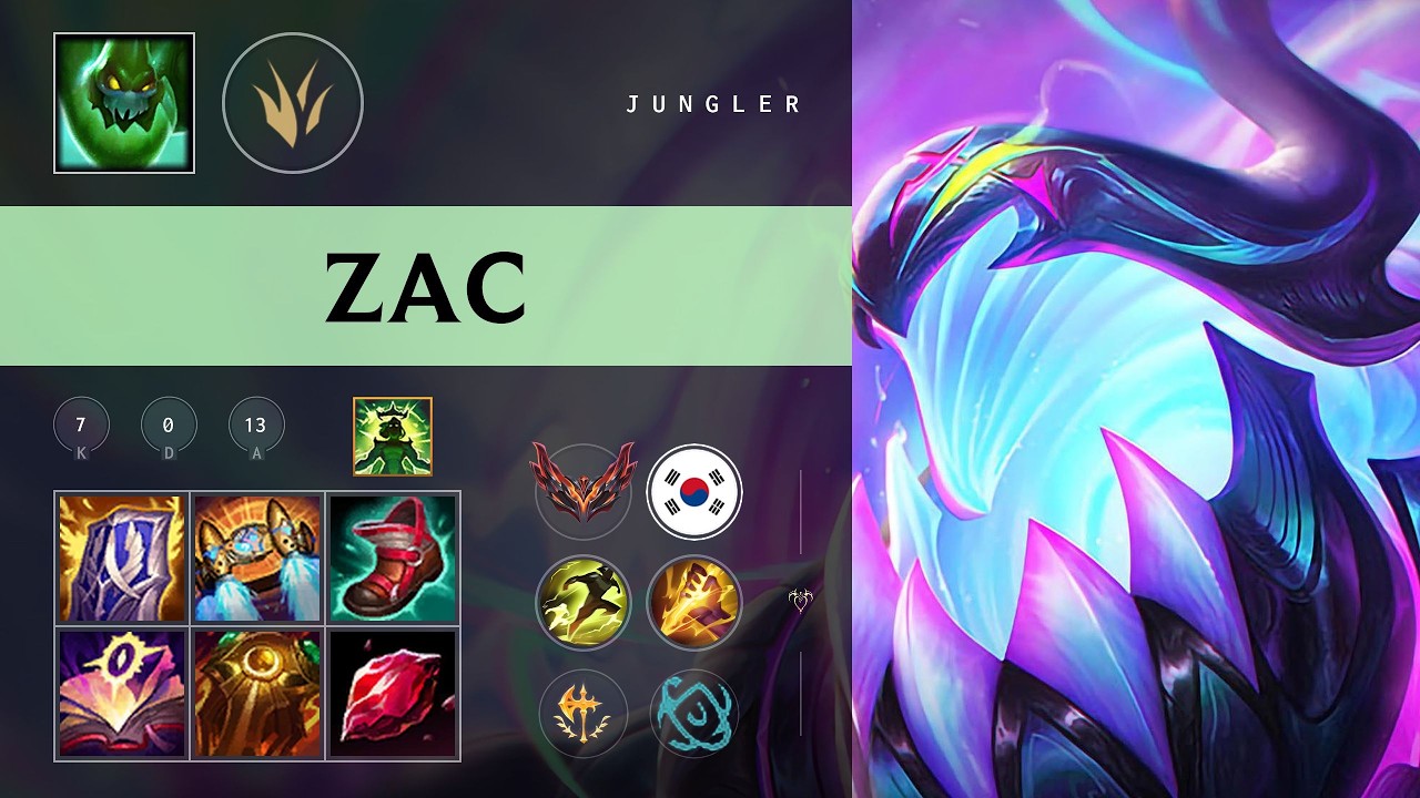 Zac Jungle vs Pantheon - KR Grandmaster Patch 26.09