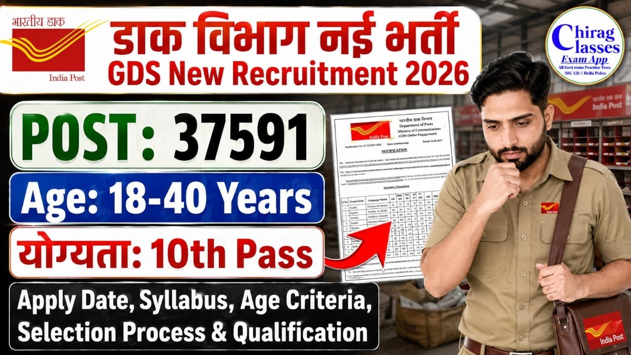 Post Office GDS New Recruitment 2026 | 37591 Posts, 10th Pass | GDS Vacancy 2026