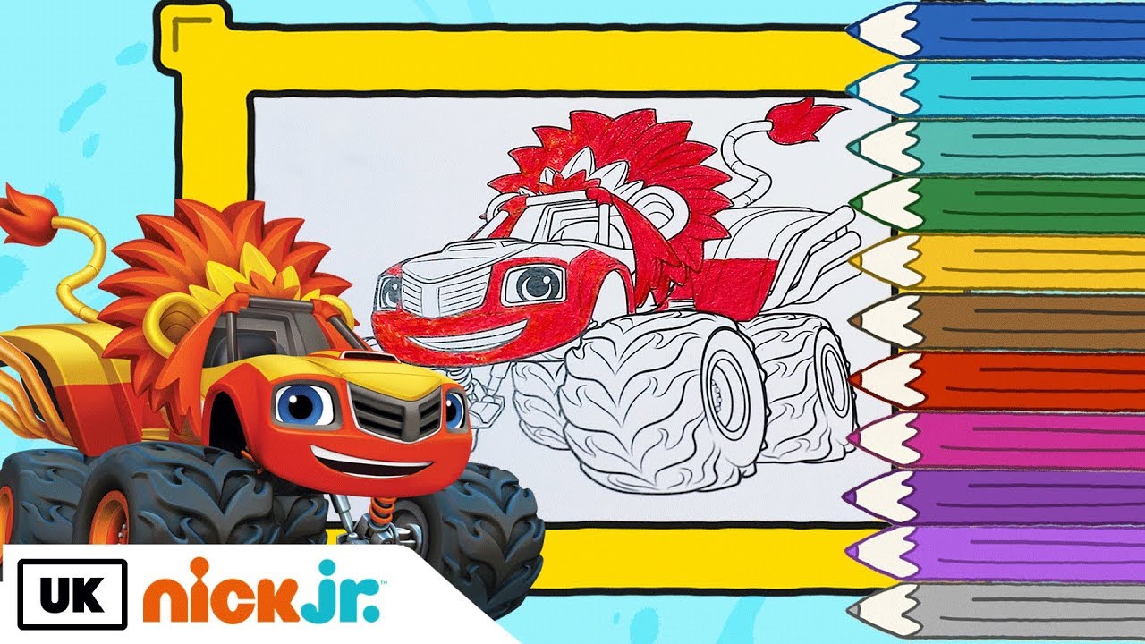 Color In Lion Blaze | Arts & Crafts for Kids | Blaze and the Monster Machines