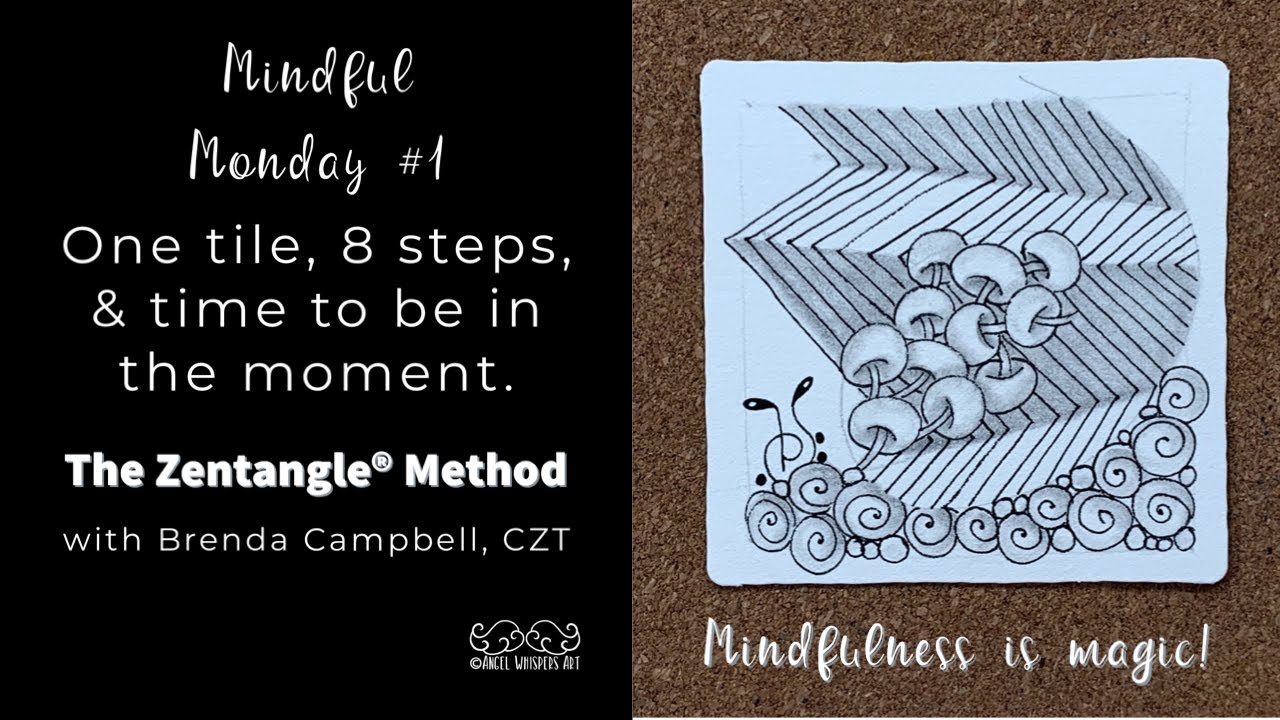 Mindful Monday #1: Easy, Beginner tiles created using the Zentangle® Method of drawing.