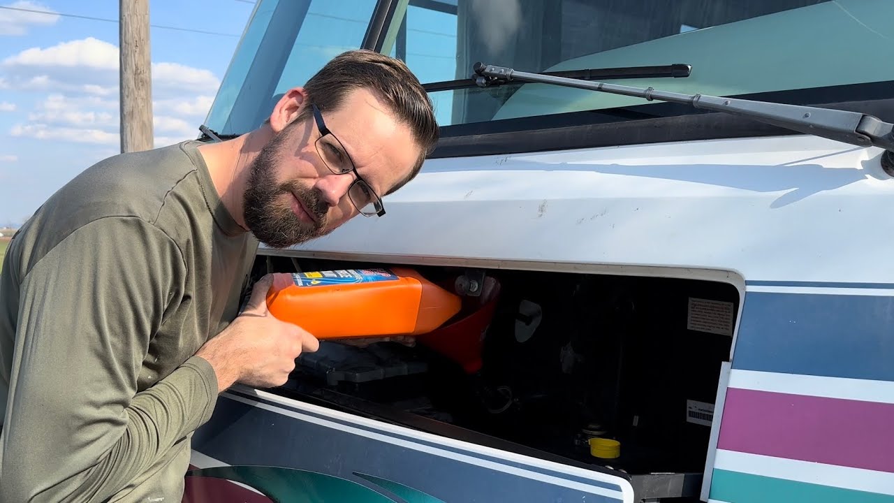 Do This to Save Your Radiator | RV Motorhome Antifreeze Drain and Fill | Ford 460