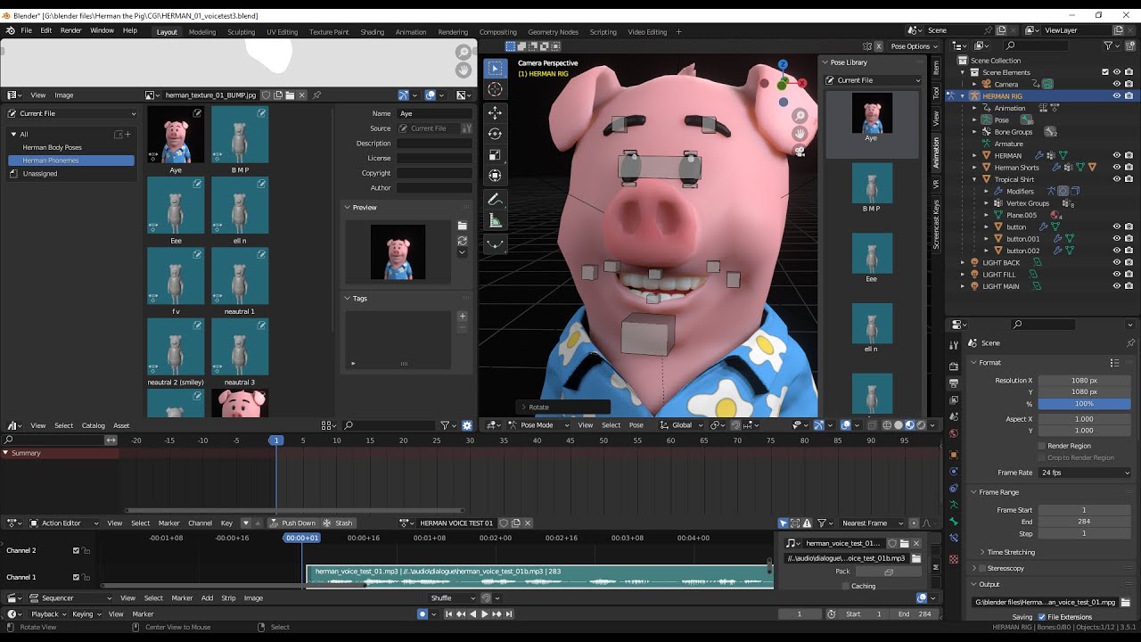 Blender 3.5 - Creating Pose Asset Library from Legacy Pose Library