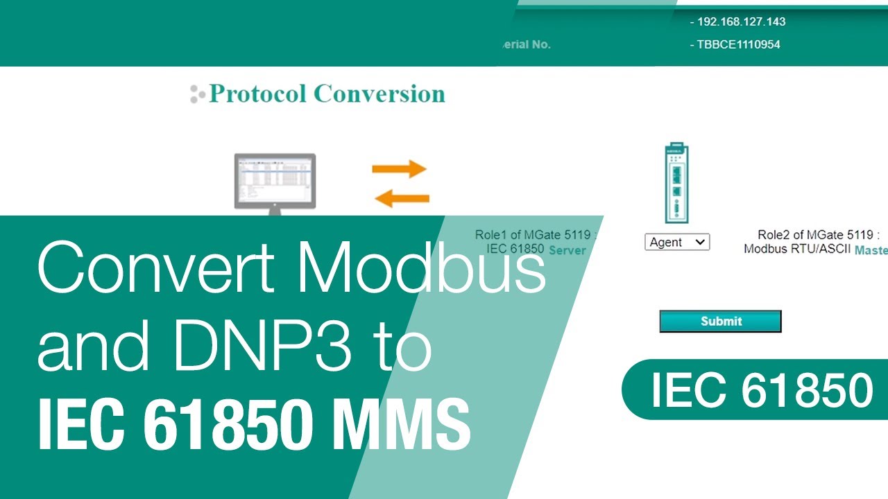 Converting Modbus and DNP3 to IEC 61850 MMS with MGate 5119