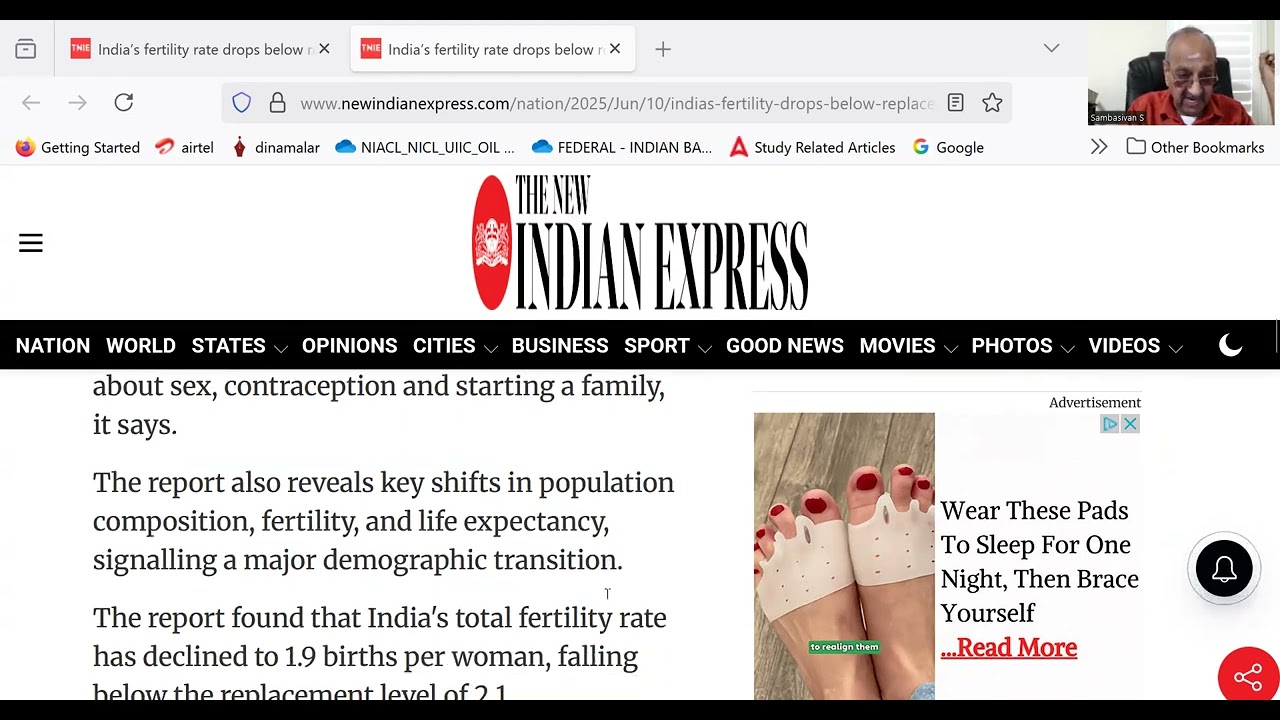 S.I.BANK, FEDERAL BANK, BOB ,CWC--INDIAN FERTILITY RATE DROPS BELOW REPLACEMENT LEVEL LINK COMMENTS