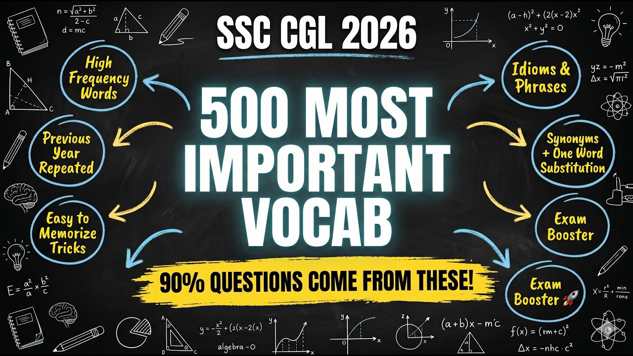 SSC CGL Vocab Challenge 2026 | 500 Words | Part 6 | Tricks To Remember Everything