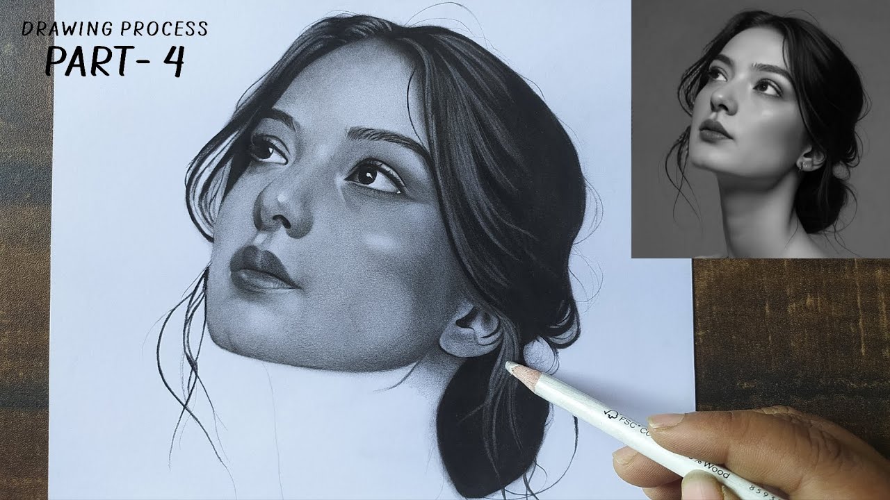 Realistic portrait Hair process PART 4 | By Neha Rao Arts
