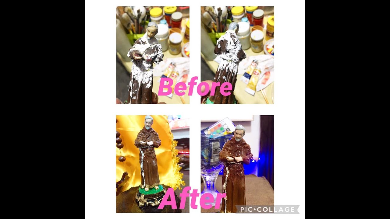 RESTORING STATUE OF PADRE PIO