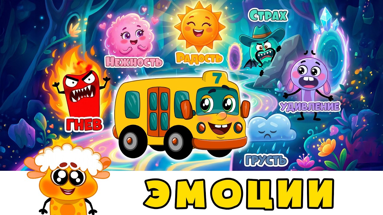 Знакомимся с ЭМОЦИЯМИ 🤗 Автобус Борис 🚌 Развивающие мультики с песенками для детей