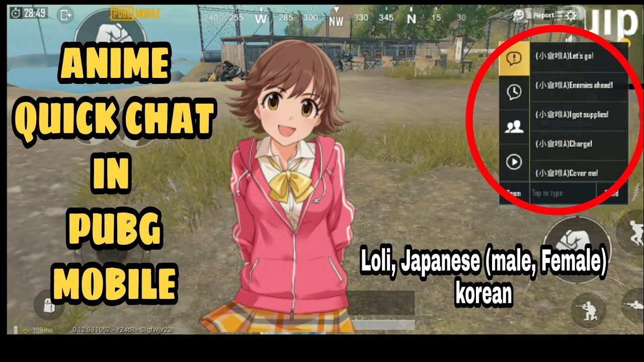 Change Quick chat voice to Anime/Japanese/Korean in PUBG Mobile