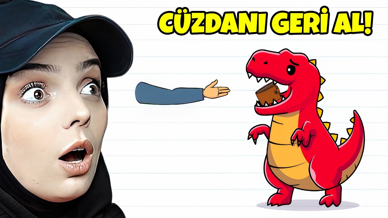 ZOR ZEKA TESTİ! DİNOZOR ISIRMADAN CÜZDANI AL!! 😱🦖