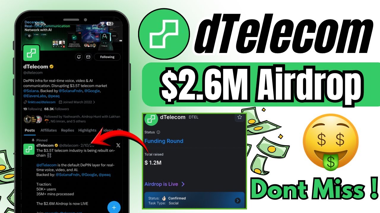 dTelecom Token Airdrop | Today new Crypto Airdrop 2026, dTelecom Airdrop review