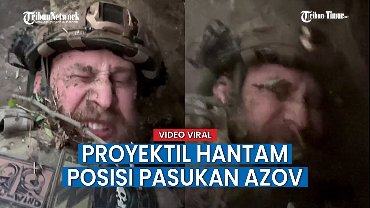 Detik detik Proyektil Hantam Posisi Pasukan Azov yang Sembunyi di Parit