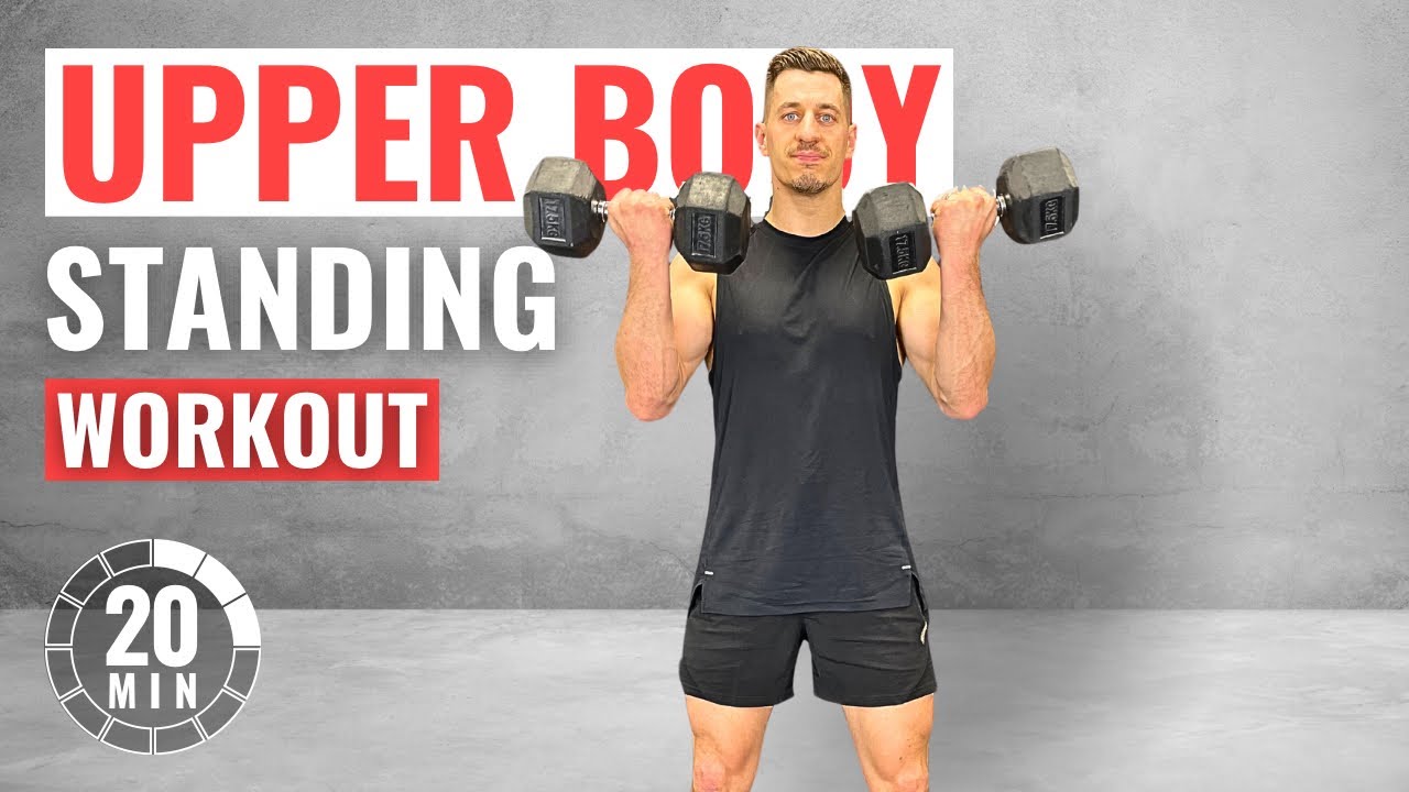 20 min STANDING UPPER BODY DUMBBELL WORKOUT | Strength Training
