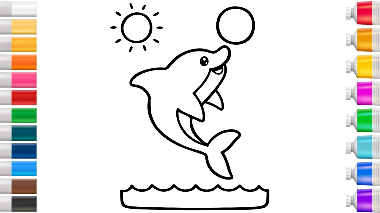 🐬 Drawing and Coloring a Cute Dolphin | Easy Step By Step Tutorial